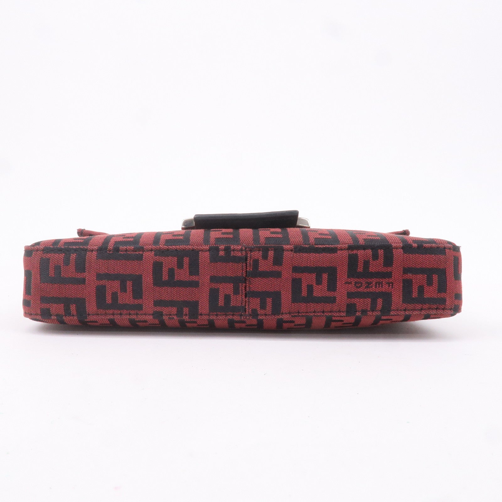 FENDI Mini Mamma Baguette Zucchino Canvas Leather Bag Red 8BK005