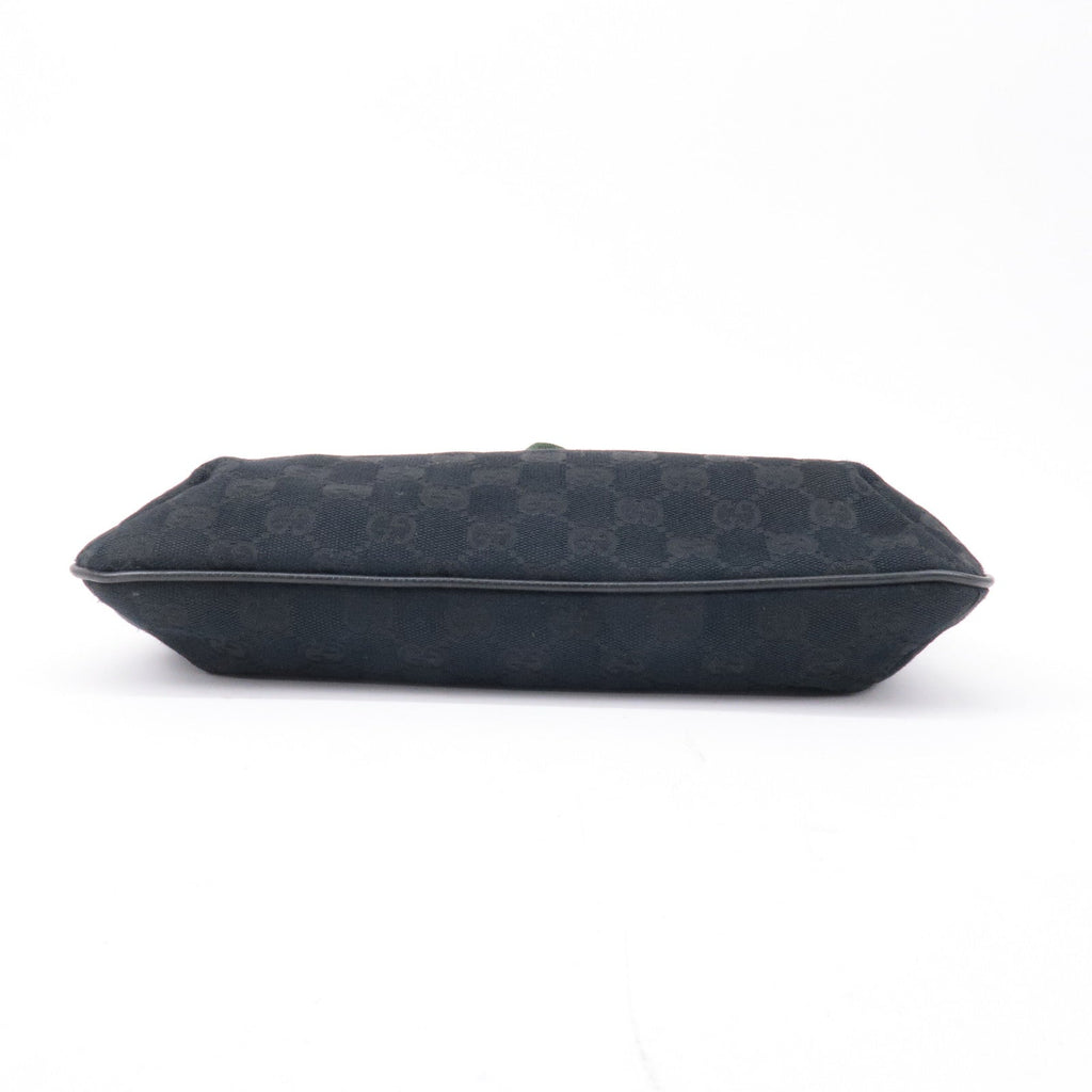 GUCCI Sherry GG Canvas Leather Shoulder Bag Black 189749