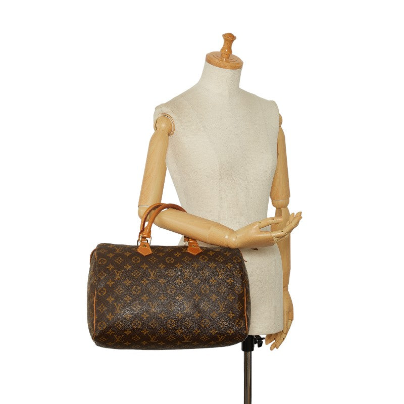 Louis Vuitton Monogram Speed 35 Handbag M41107 Brown PVC Leather  Louis Vuitton