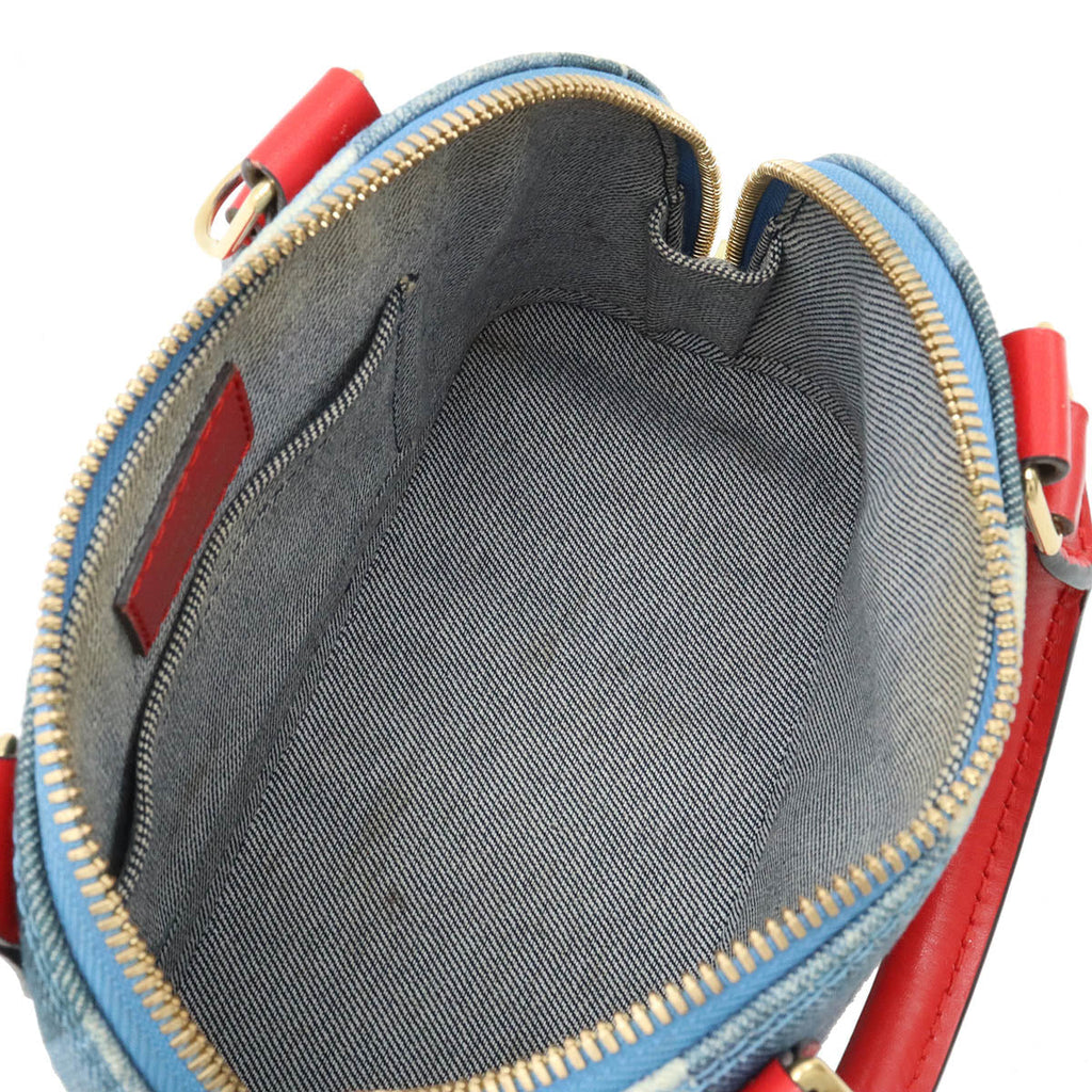 LOUIS VUITTON Louis Vuitton Monogram Denim Alma BB Handbag 2WAY Shoulder Bag Patchwork Blue Blue Red M45042