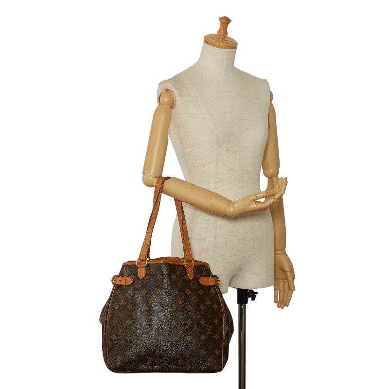Louis Vuitton Monogram Batignol Vertical Shoulder Bag M51153 Brown PVC Leather Lady Louis Vuitton