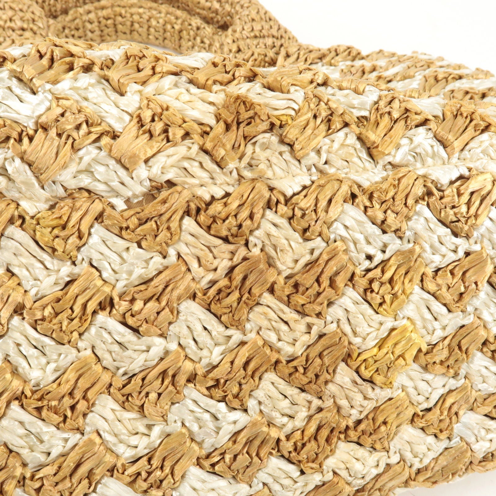 Prada Raffia Crochet Canapa Tote Bag Beige BN2303
