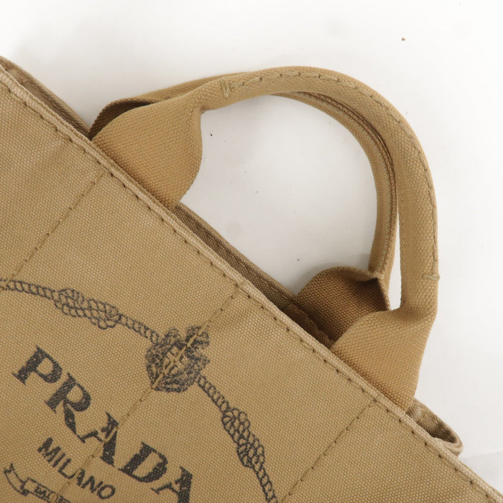 Prada Canapa Mini Canvas 2Way Bag Shoulder Bag Brown B2439G
