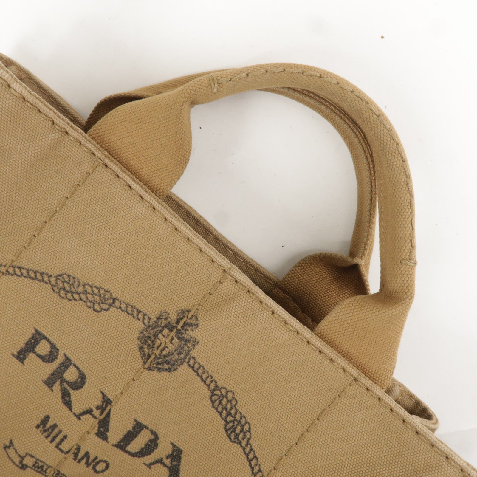 Prada Canapa Mini Canvas 2Way Bag Shoulder Bag Brown B2439G