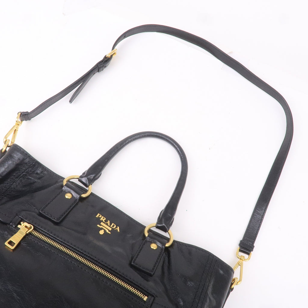 Prada Leather 2WAY Bag Shoulder Bag Hand Bag Black BN2151