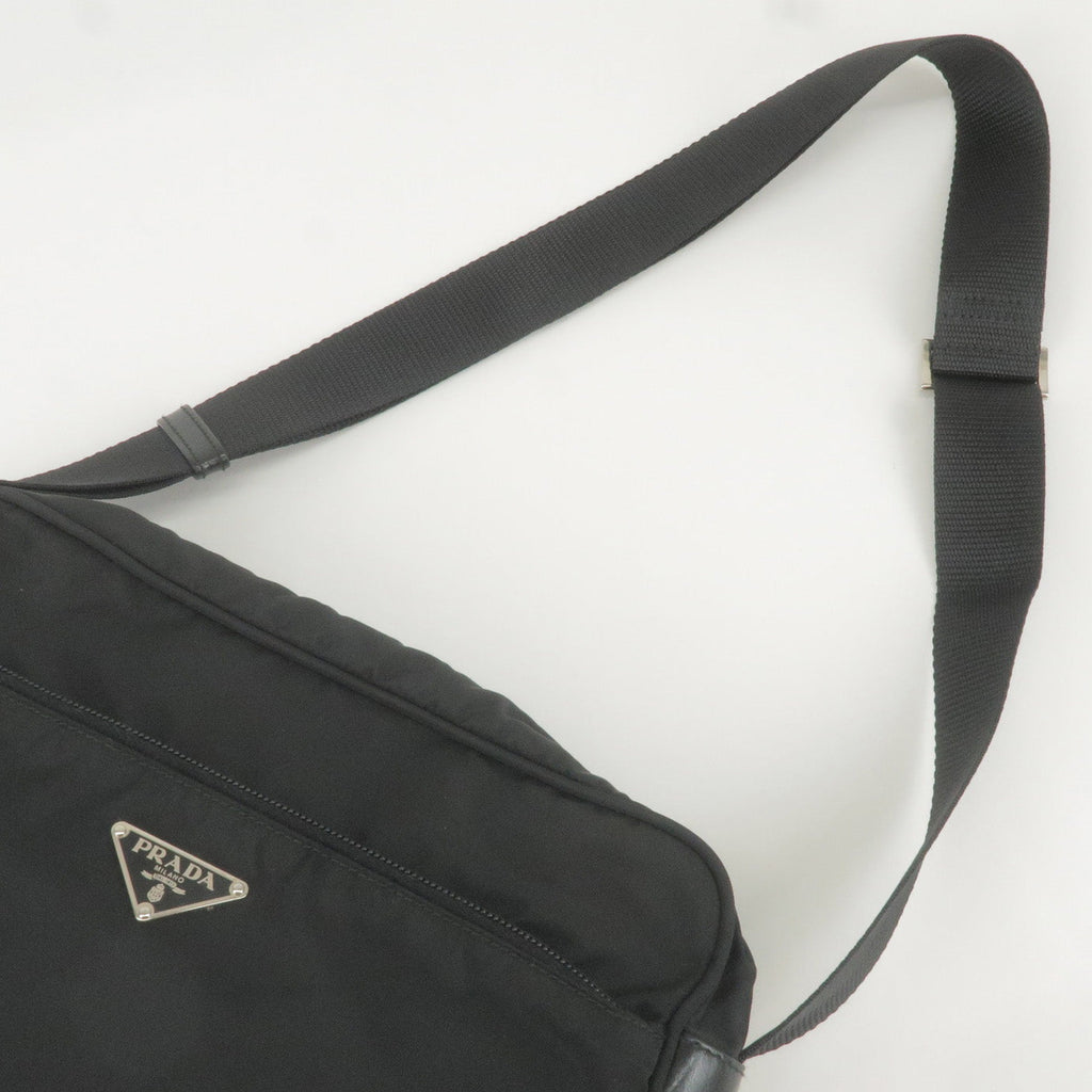 Prada Logo Nylon Leather Shoulder Bag NERO Black  BT0166