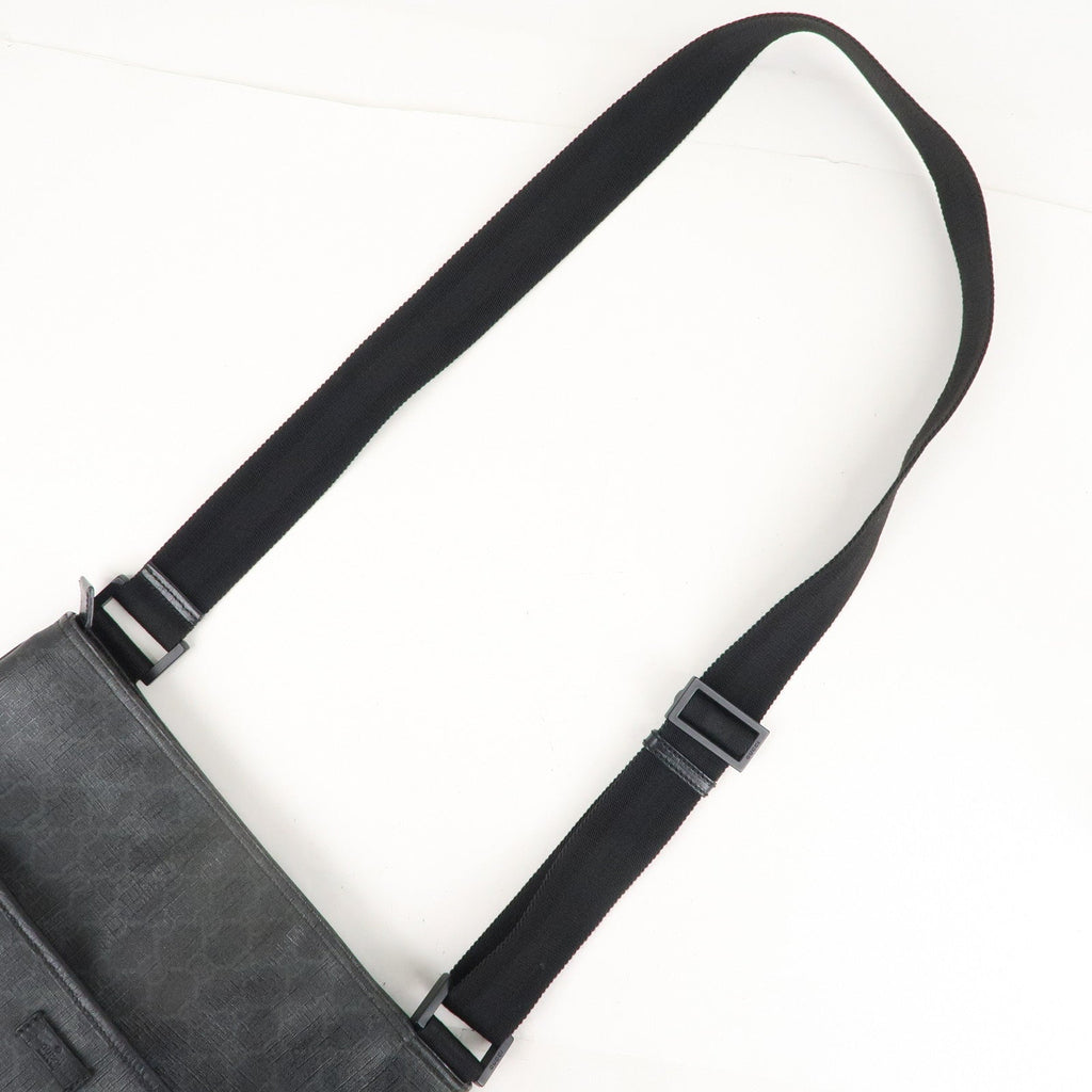 GUCCI GG Supreme Leather Shoulder Bag Black 162904