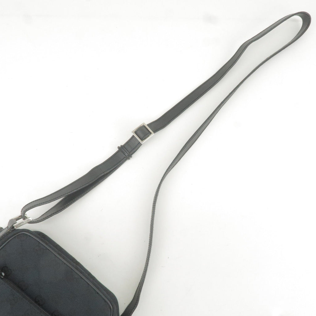 GUCCI GG Canvas Leather Shoulder Bag Hand Bag Black 018 1612