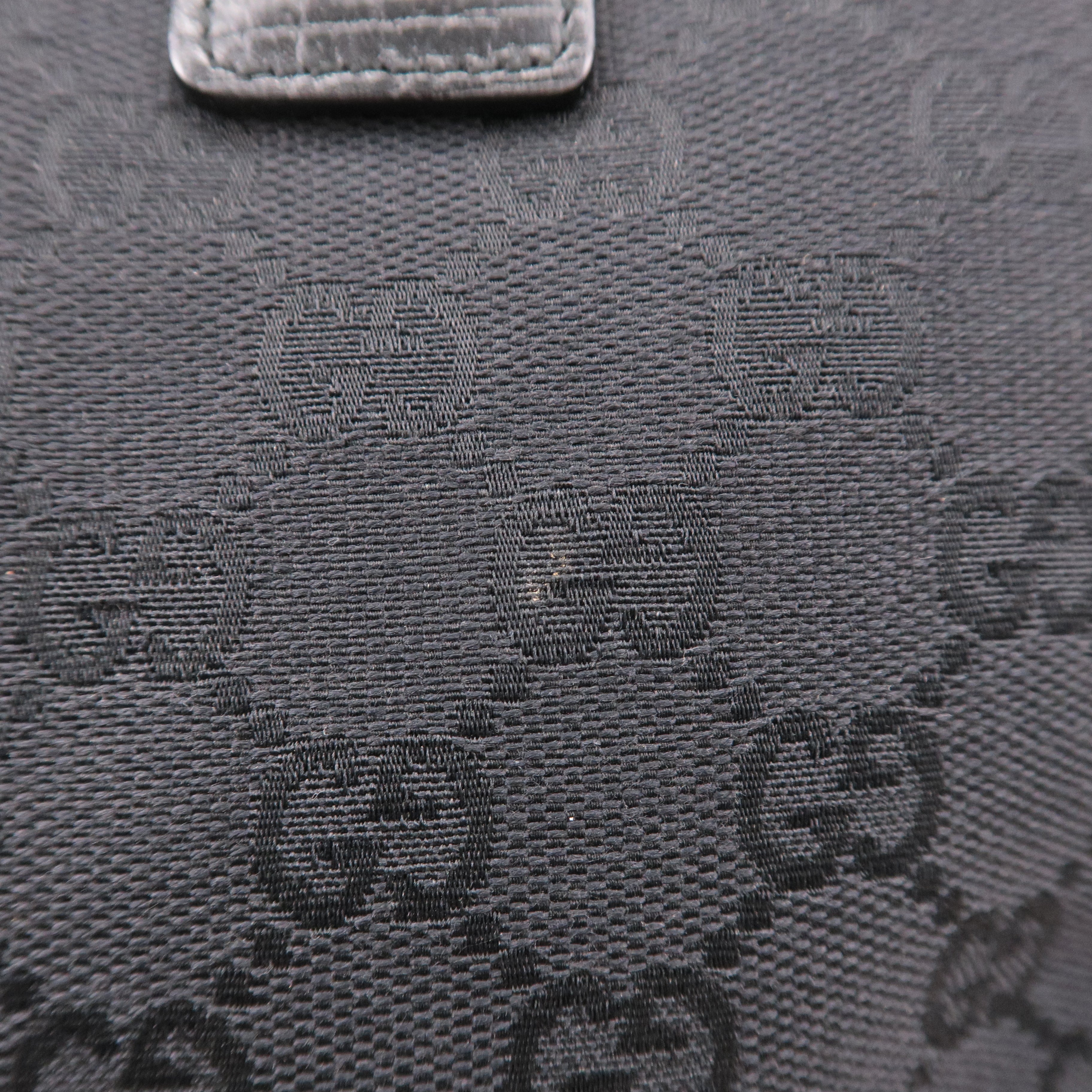 GUCCI Sherry GG Canvas Leather Tote Bag Black 130994