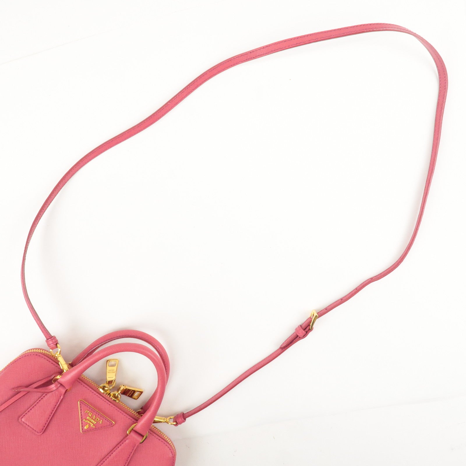 Prada Logo Leather 2Way Hand Bag Shoulder Bag Pink BL0838