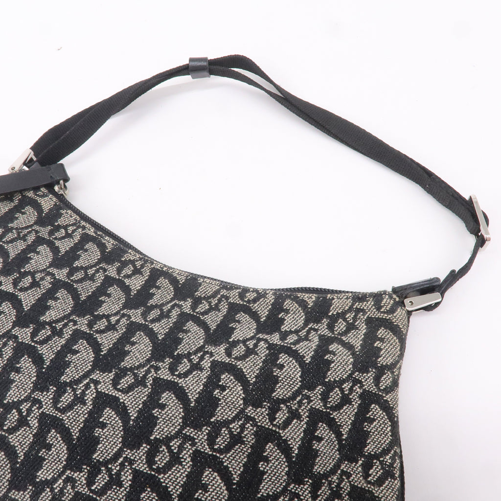 Christian Dior Trotter Canvas Leather Hand Bag Pouch Black