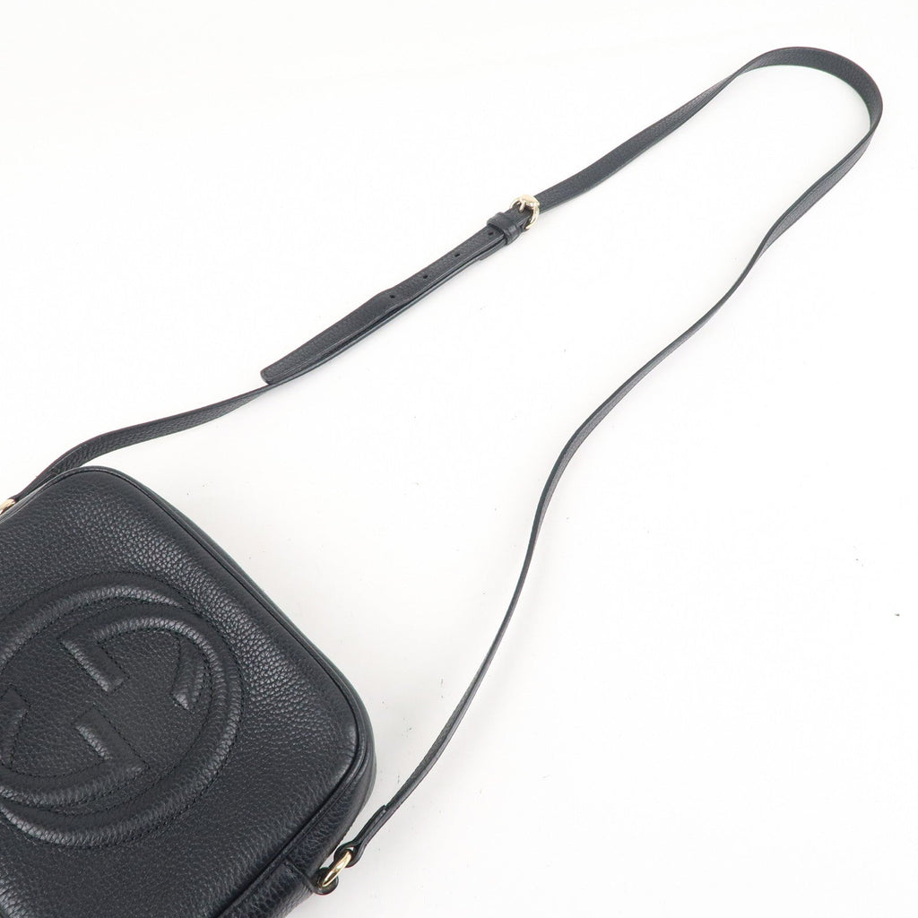GUCCI SOHO Small Disco Leather Shoulder Bag Black 308364