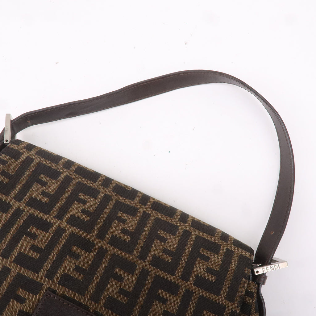 FENDI Zucca Canvas Leather Shoulder Bag 26325