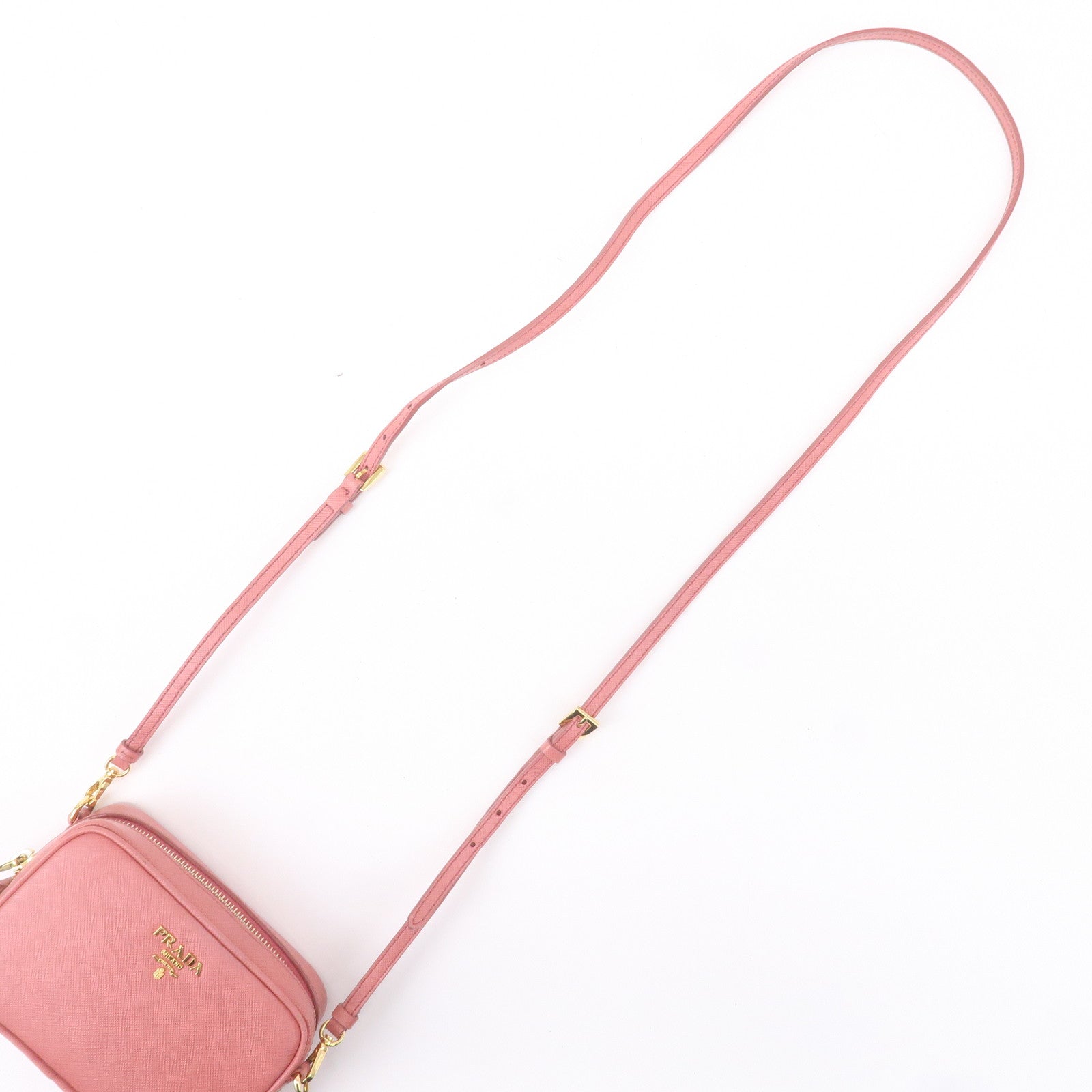Prada Logo Leather Crossbody Shoulder Bag Pink 1N1674