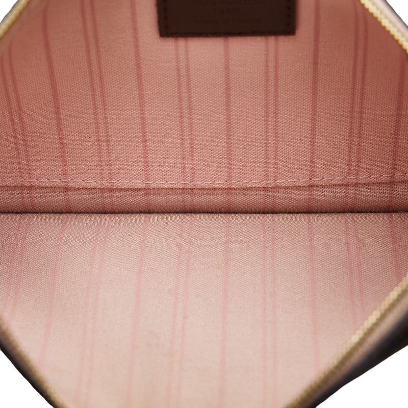 Louis Vuitton Neverfull Pouch Clutch in Damier Brown N41603