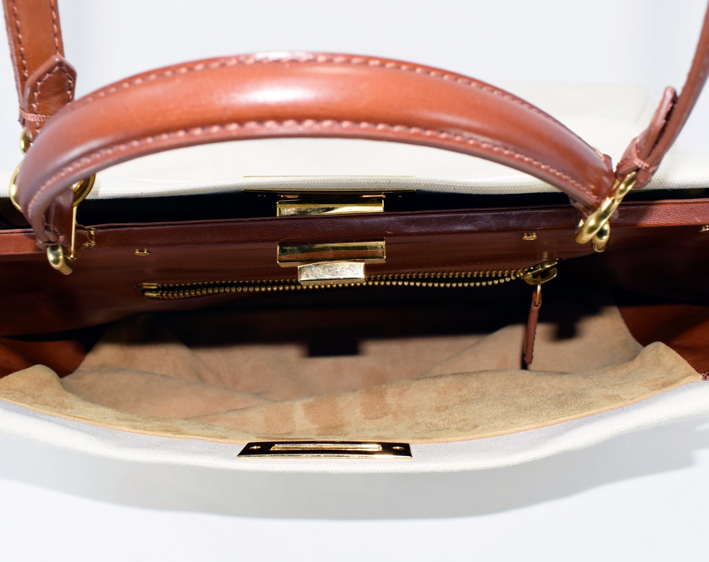 Fendi Peekaboo Large Canvas Handbag