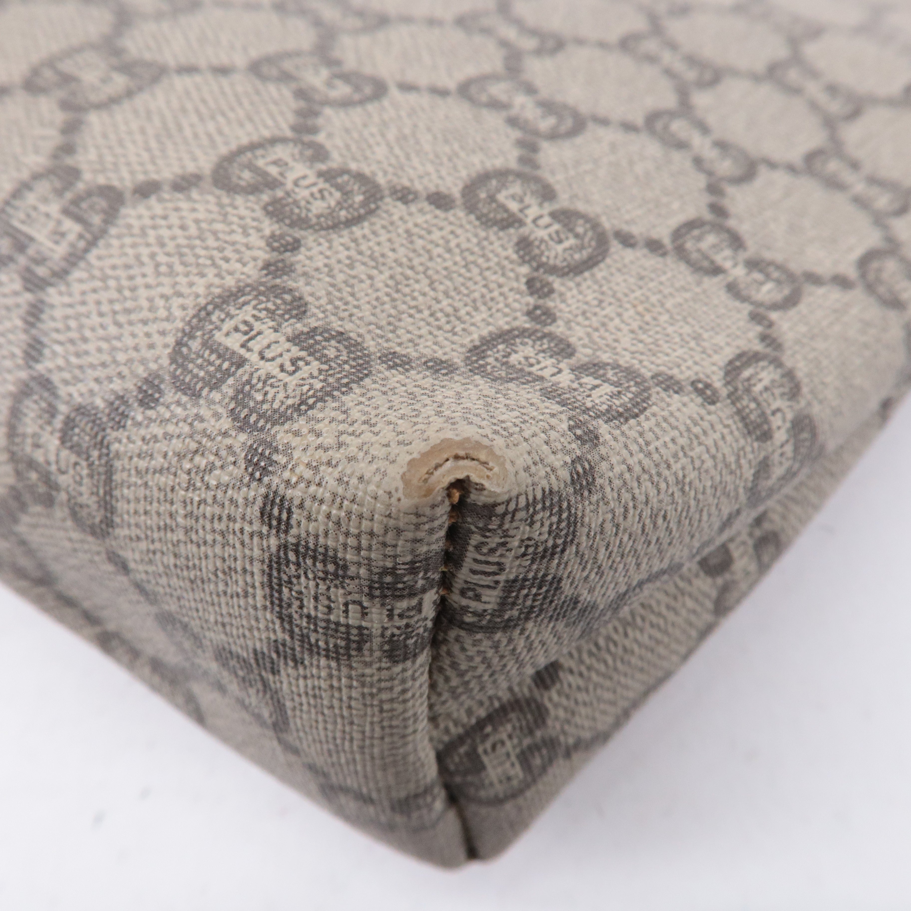 GUCCI Set of 2 Old Gucci GG Plus Leather Clutch Bag Beige Brown
