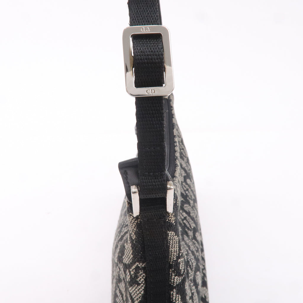 Christian Dior Trotter Canvas Leather Hand Bag Pouch Black