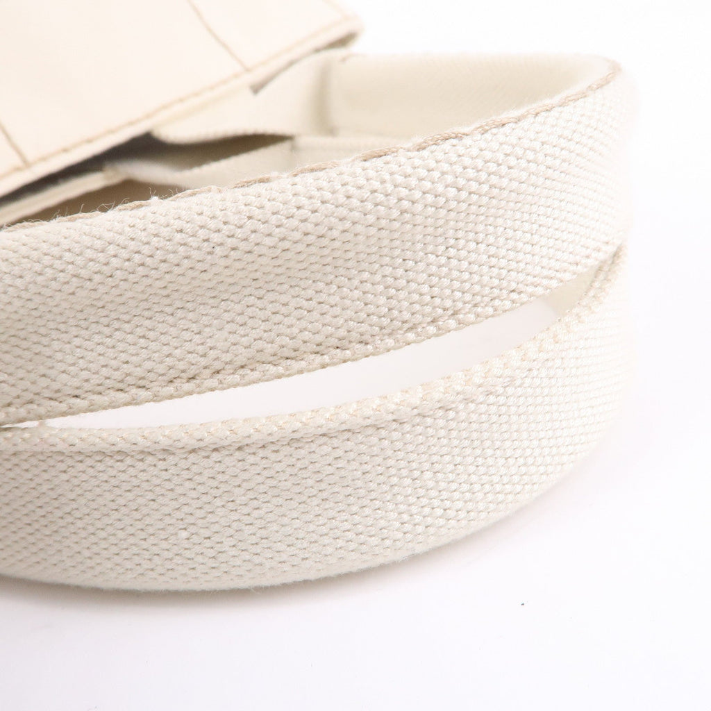 Prada Canapa Canvas Tote Bag Hand Bag Ivory BN1877