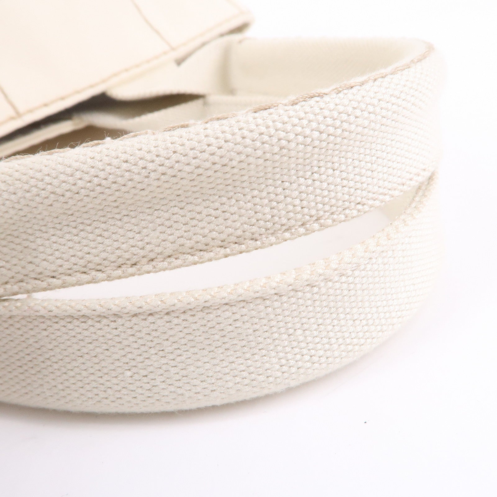 Prada Canapa Canvas Tote Bag Hand Bag Ivory BN1877