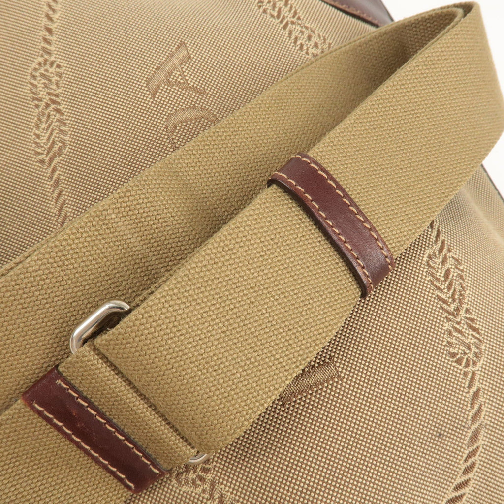 Prada Logo Jacquard Leather Shoulder Bag Beige Brown BT0533