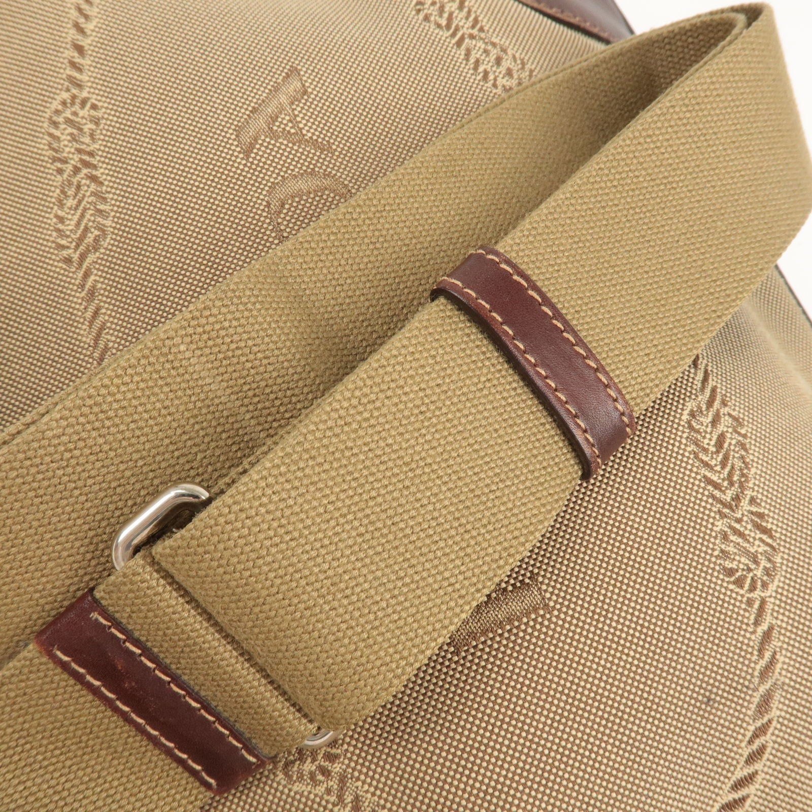 Prada Logo Jacquard Leather Shoulder Bag Beige Brown BT0533