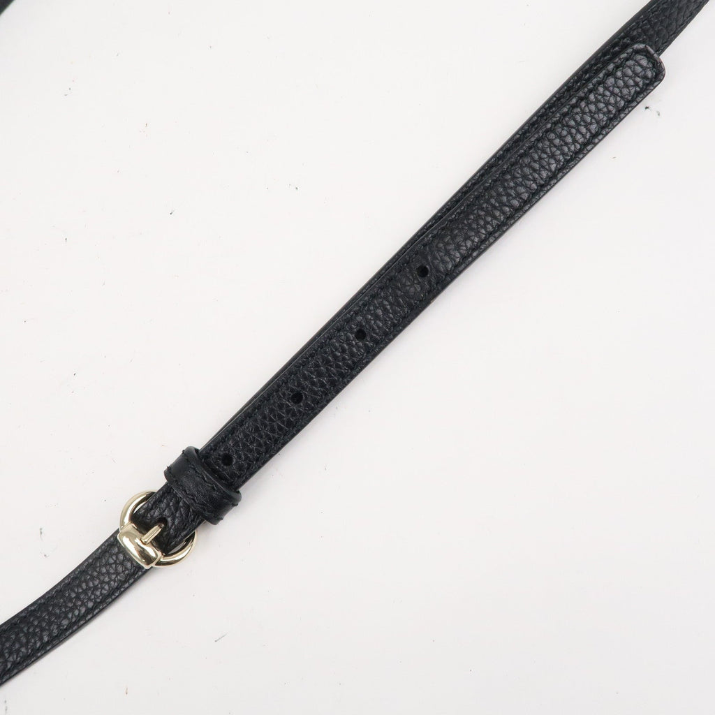 GUCCI SOHO Small Disco Leather Shoulder Bag Black 308364