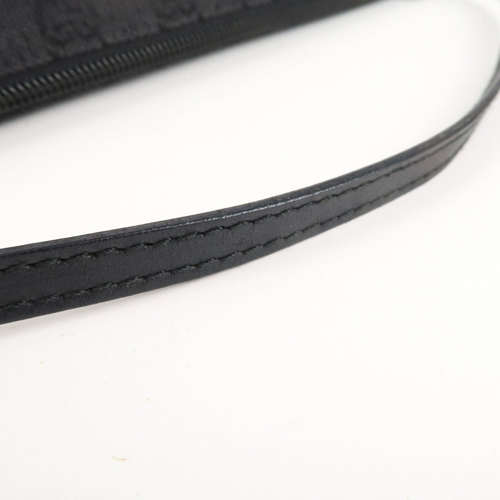 GUCCI Boat Bag GG Monogram Canvas Leather Pouch Black 039.1103