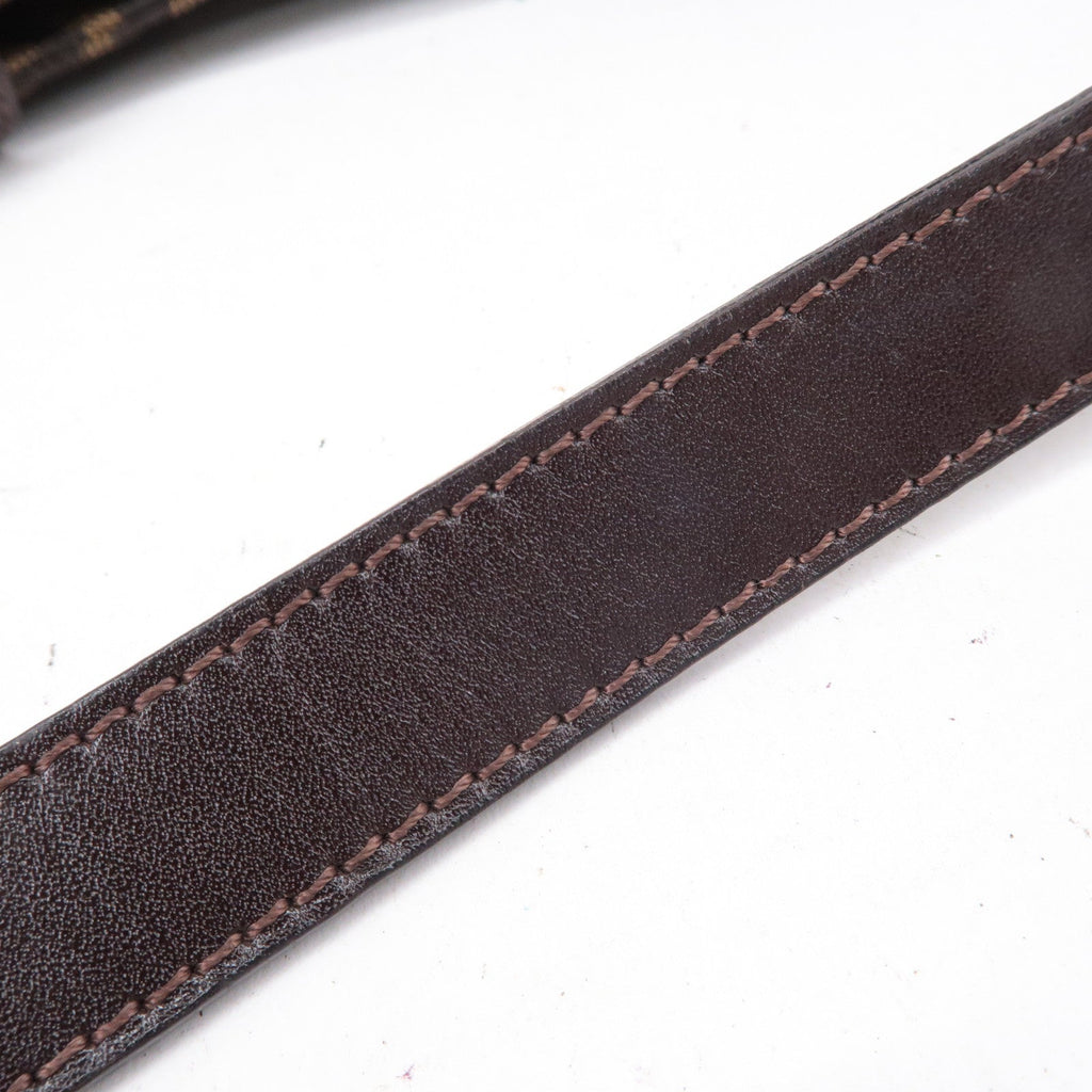 FENDI Zucca Canvas Leather Shoulder Bag Brown Black Brown
