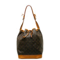 Louis Vuitton Monogram Noe Shoulder Bag M42224 Brown PVC Leather Lady Louis Vuitton