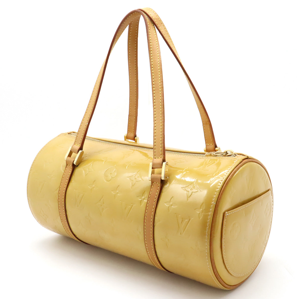 LOUIS VUITTON Louis Vuitton Monograms Verney Bedford Handbags Rolled Enamel Leather Beige Yellow Beige M91006
