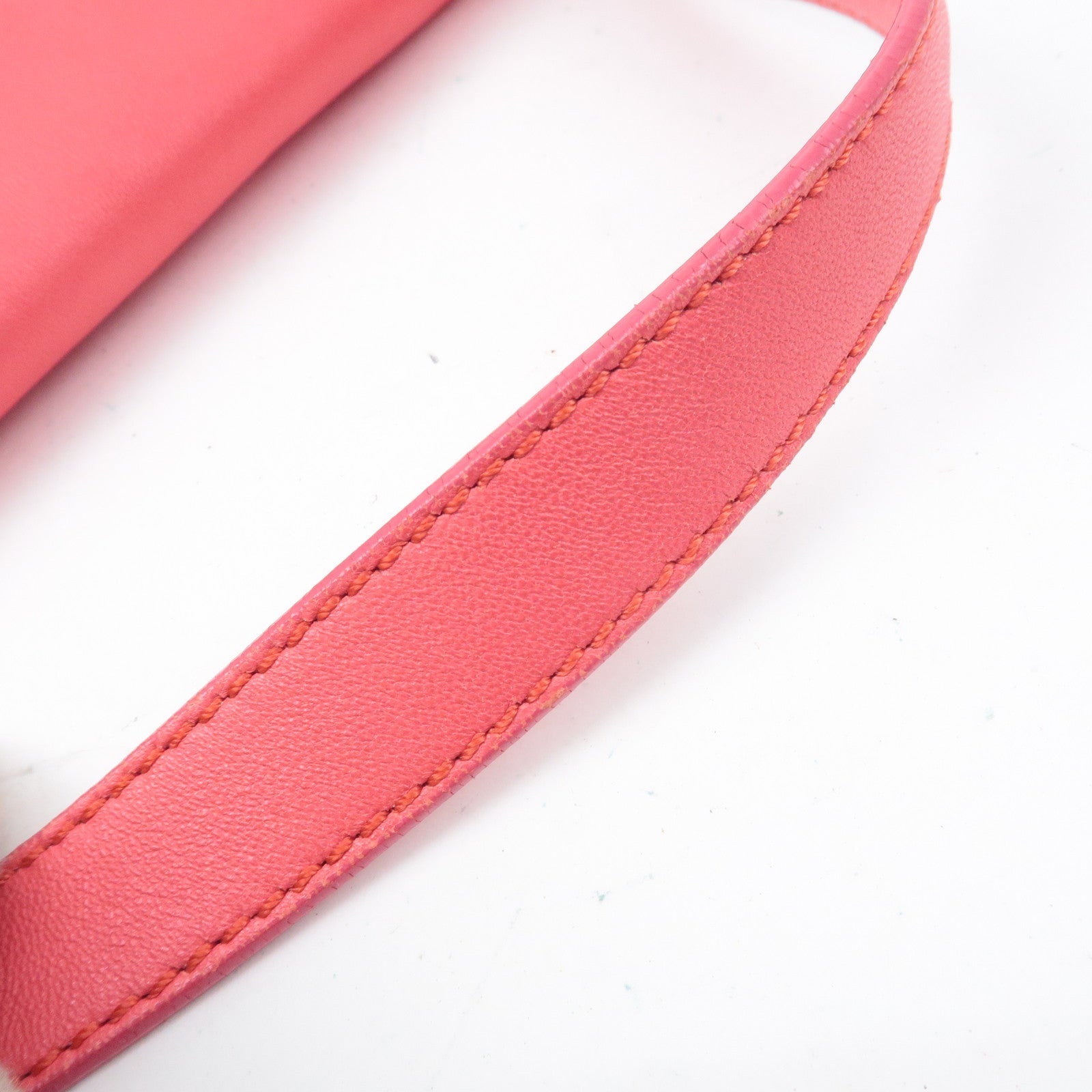 FENDI Mamma Baguette Leather Hand Bag Shoulder Bag Pink 8BR600