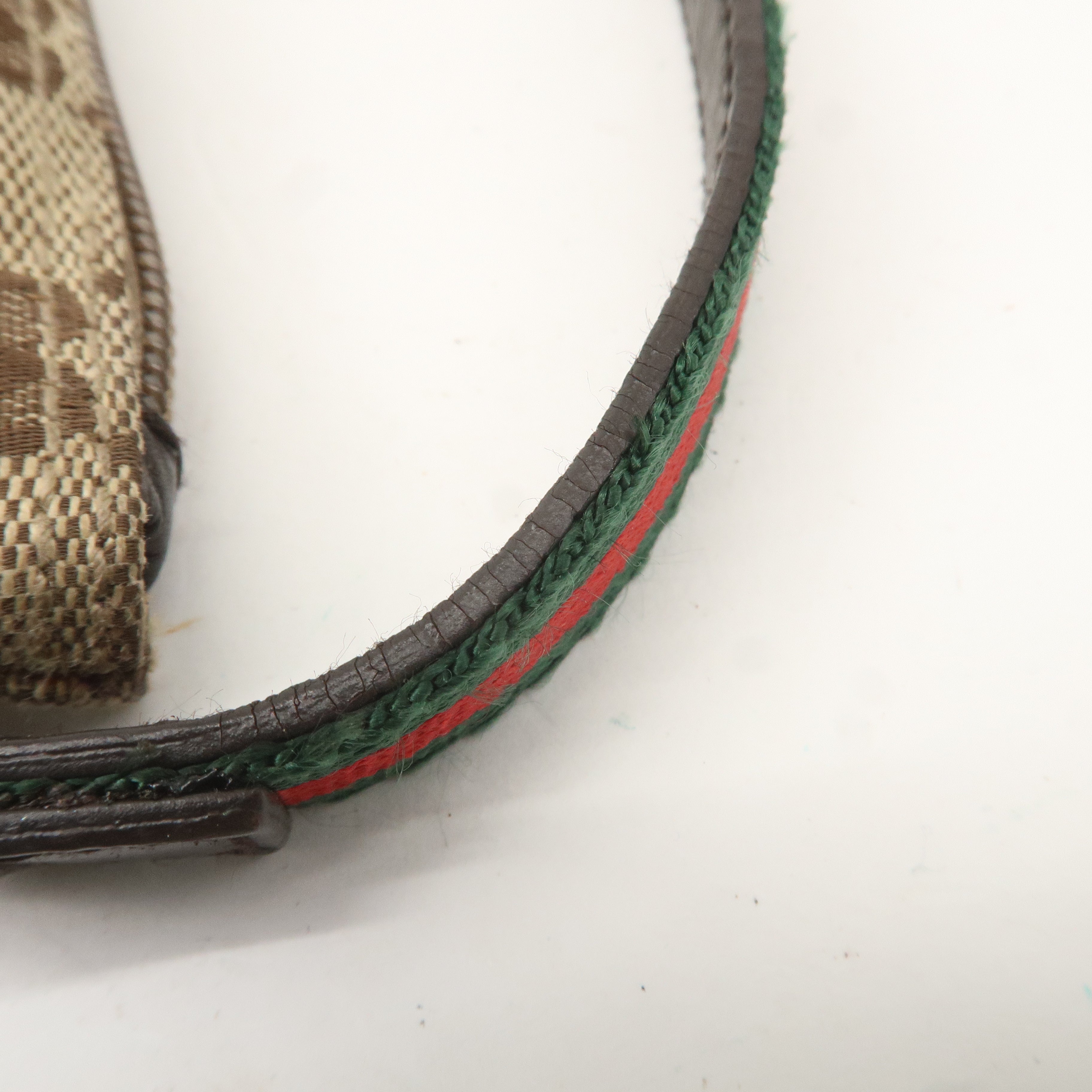 GUCCI Sherry GG Canvas Leather Hand Bag Pouch Beige Brown 141809