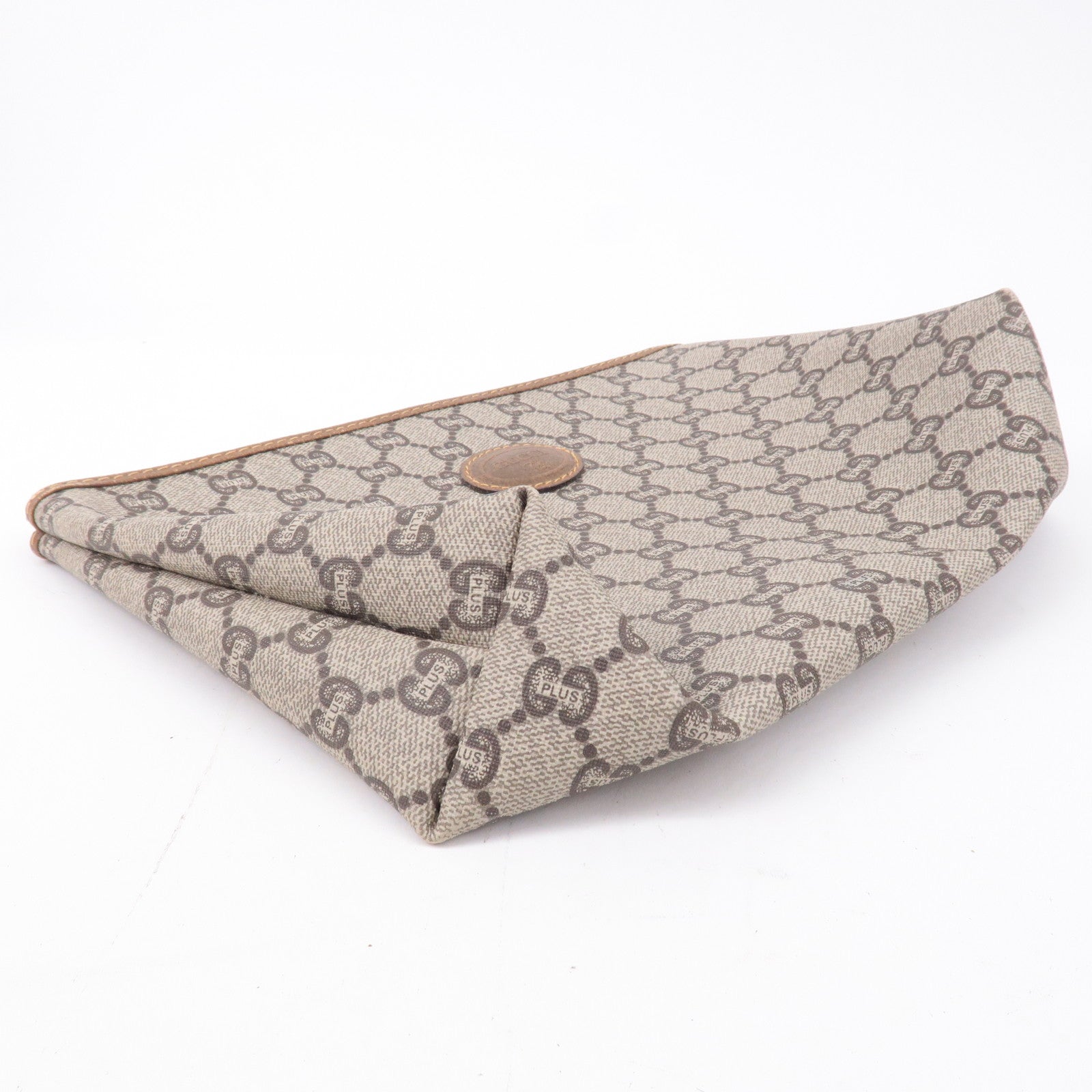 GUCCI Set of 3 Old Gucci GG Plus Leather Clutch Bag Beige Brown