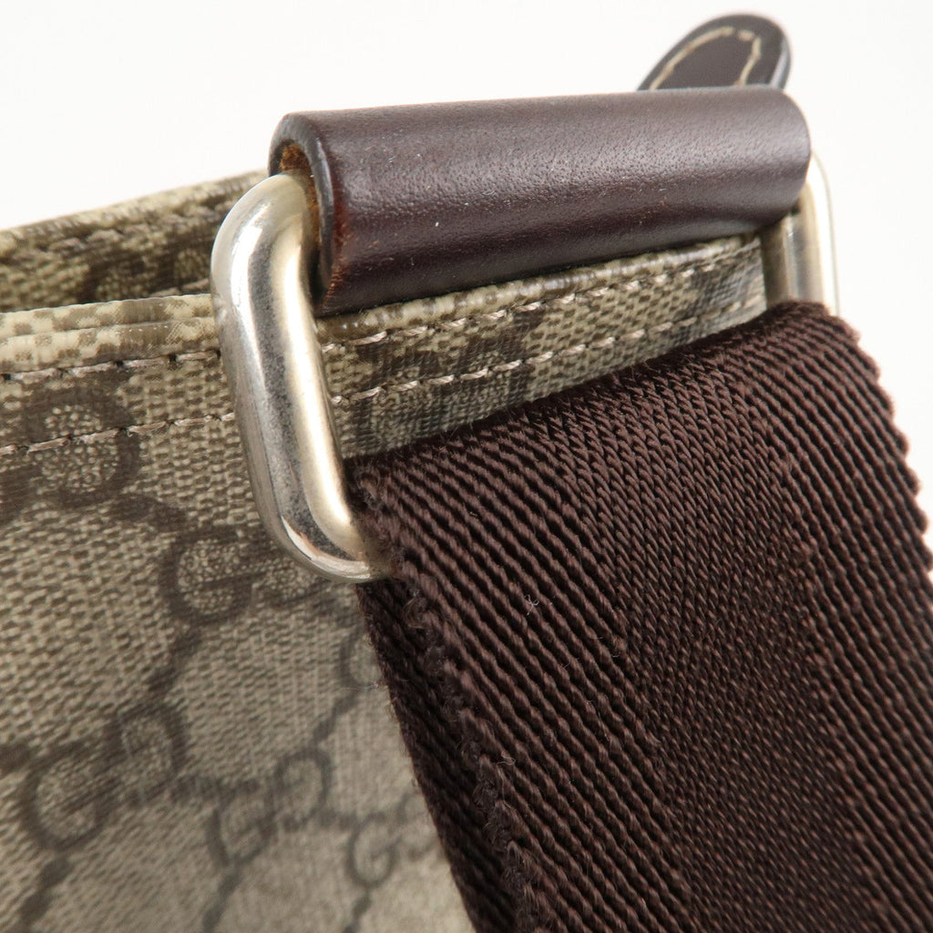 GUCCI GG Supreme Leather Shoulder Bag Beige Brown 201446