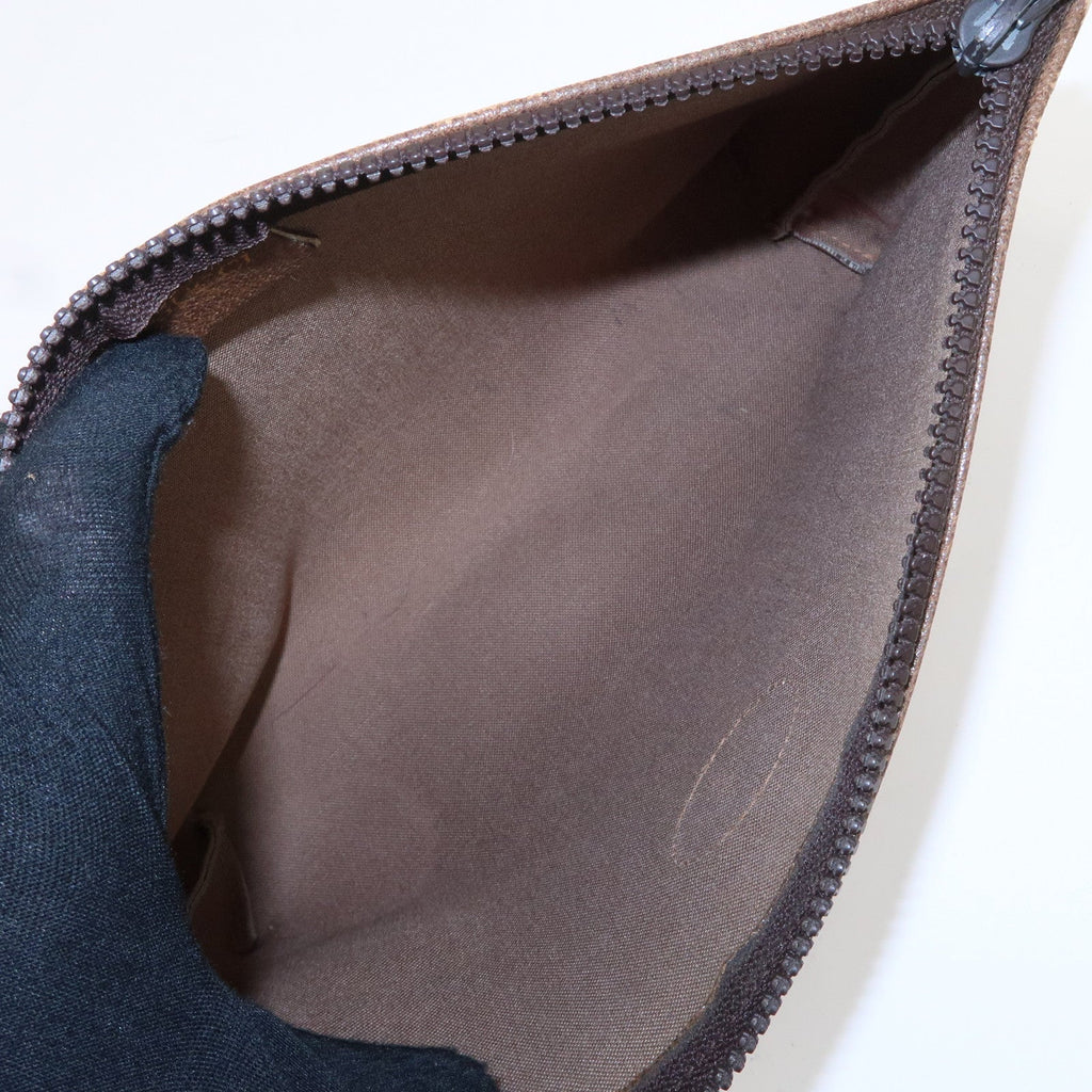 GUCCI Set of 3 Old Gucci Leather Second Bag Pouch Beige Brown