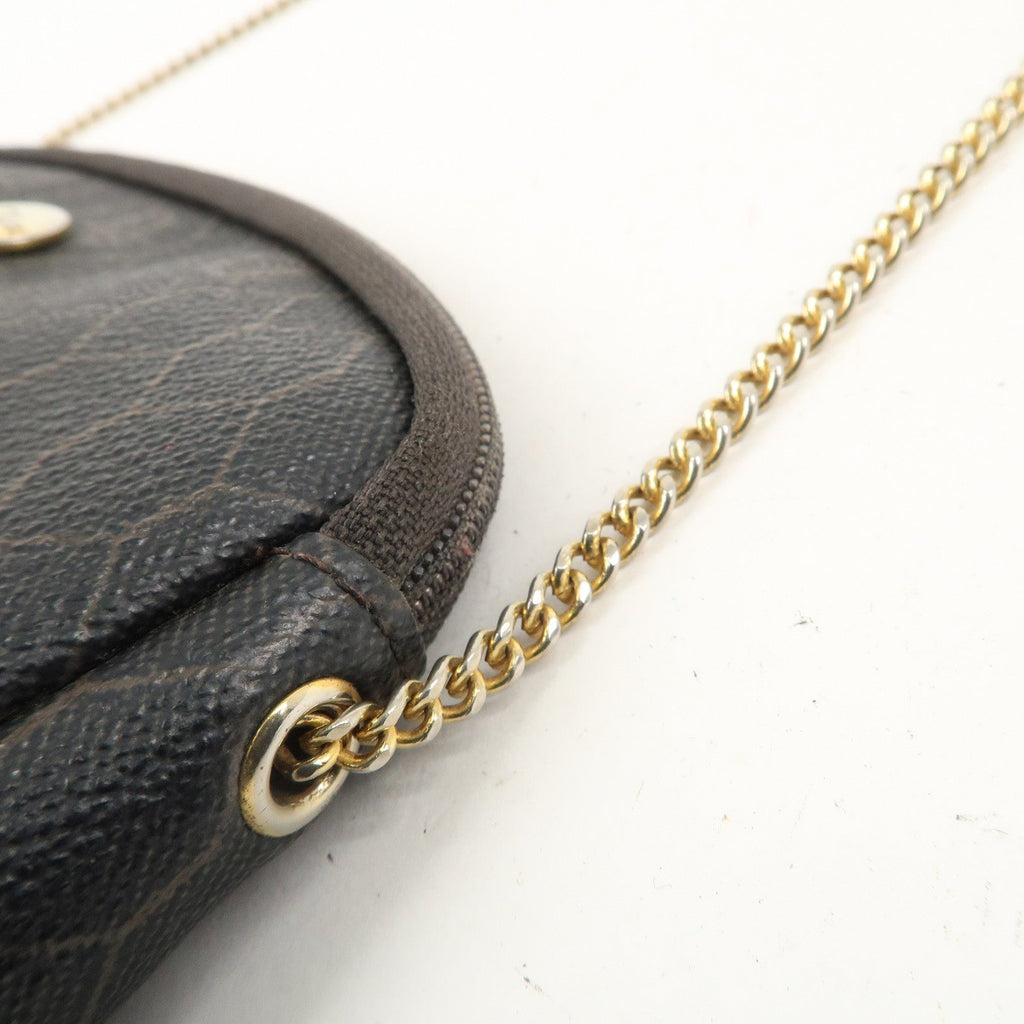 Christian Dior Honeycomb PVC Chain Shoulder Bag Black