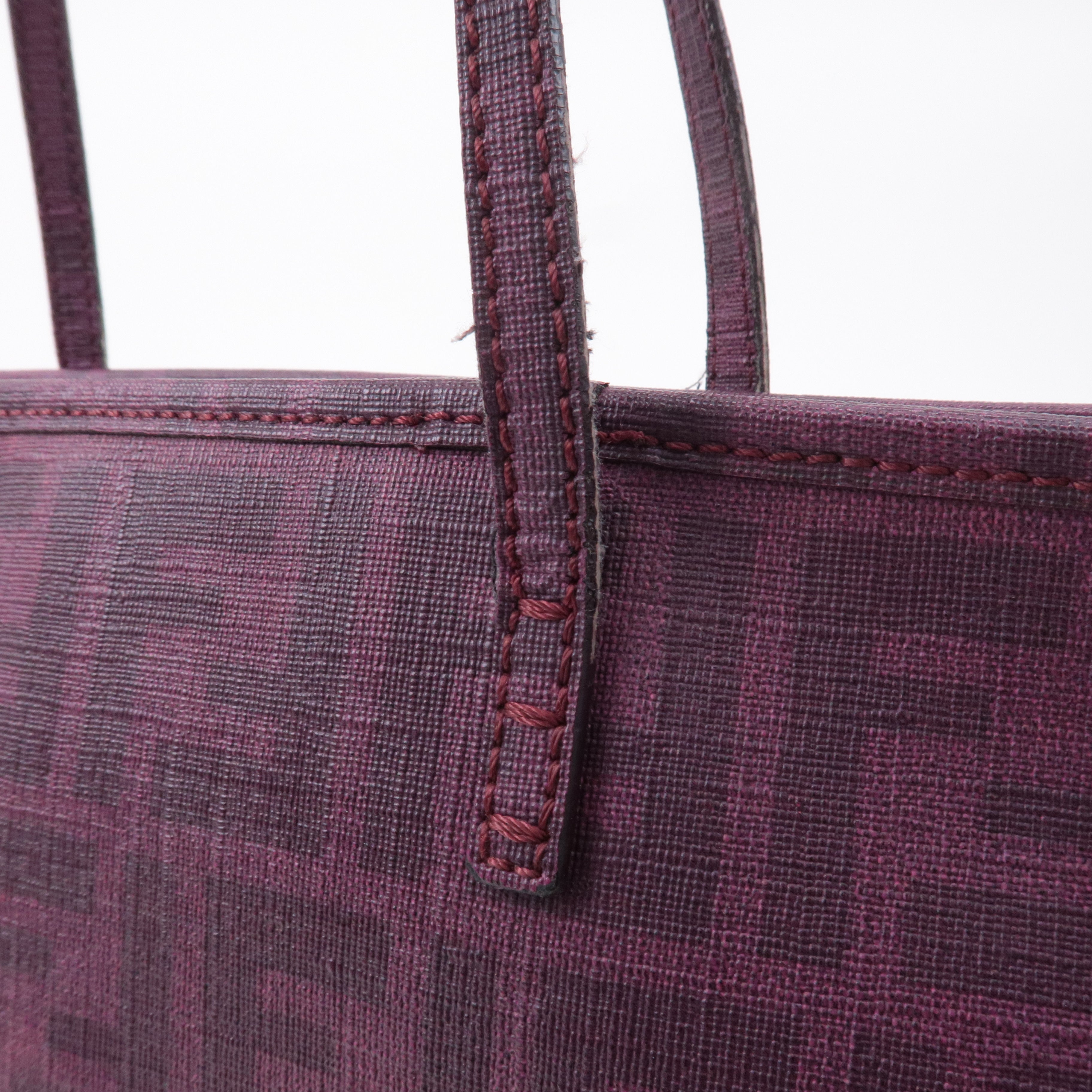 FENDI Zucca Logo Print PVC Leather Tote Bag Purple 8BH198