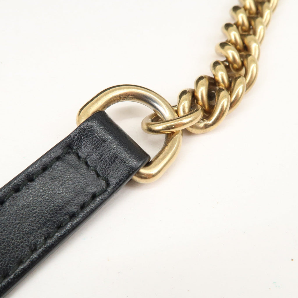GUCCI GG Marmont Leather Chain Shoulder Bag Black 447632