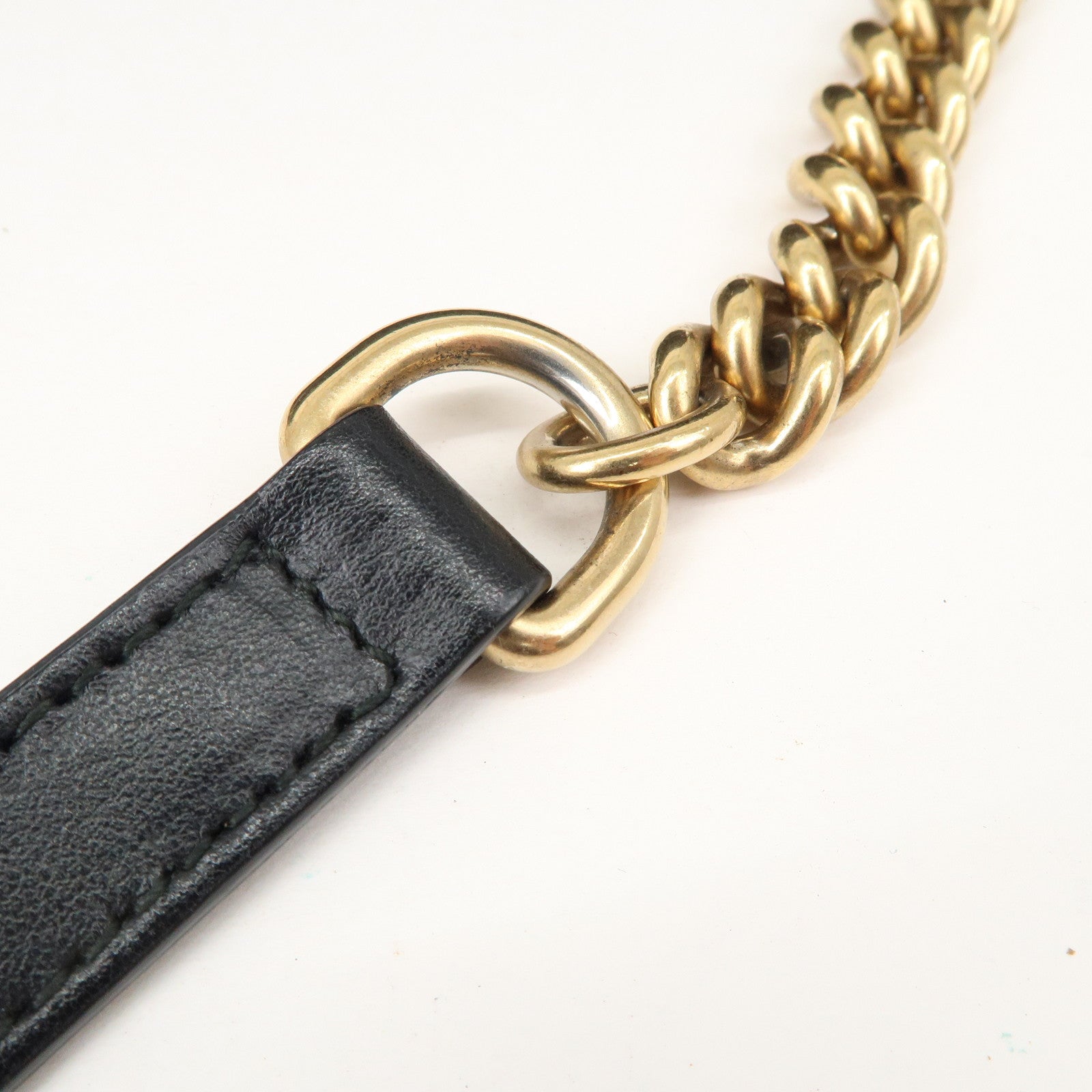 GUCCI GG Marmont Leather Chain Shoulder Bag Black 447632