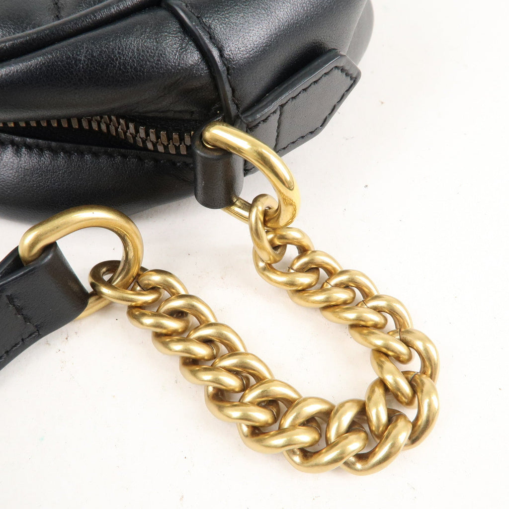 GUCCI GG Marmont Leather Chain Shoulder Bag Crossbody Black 447632