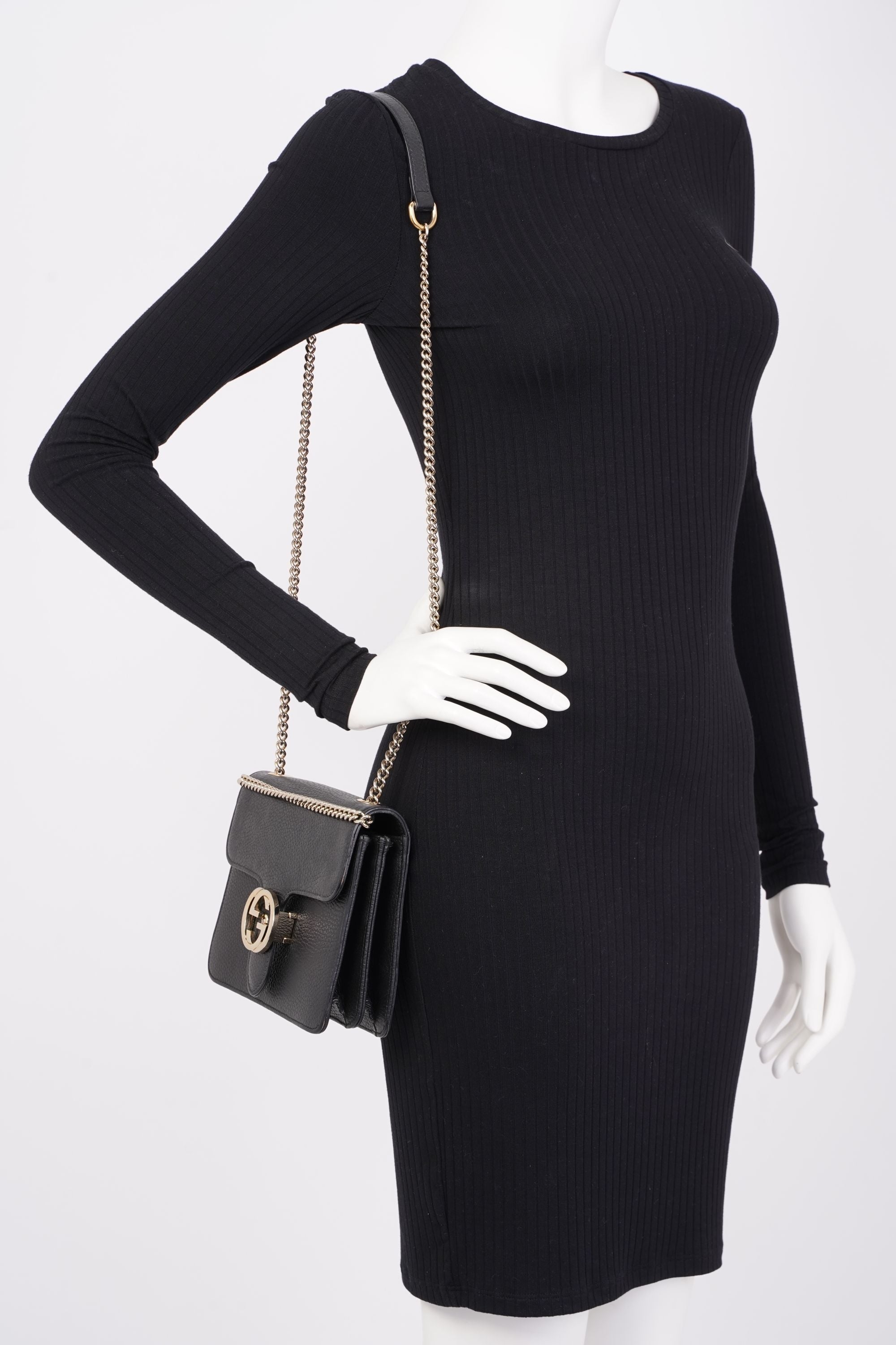 Gucci Interlocking Bag Black Leather Small