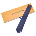 Louis Vuitton LV Cravat Bottom Strip 7CM Cravat M77837 Navi Multicolor Silk Men LOUIS VUITTON