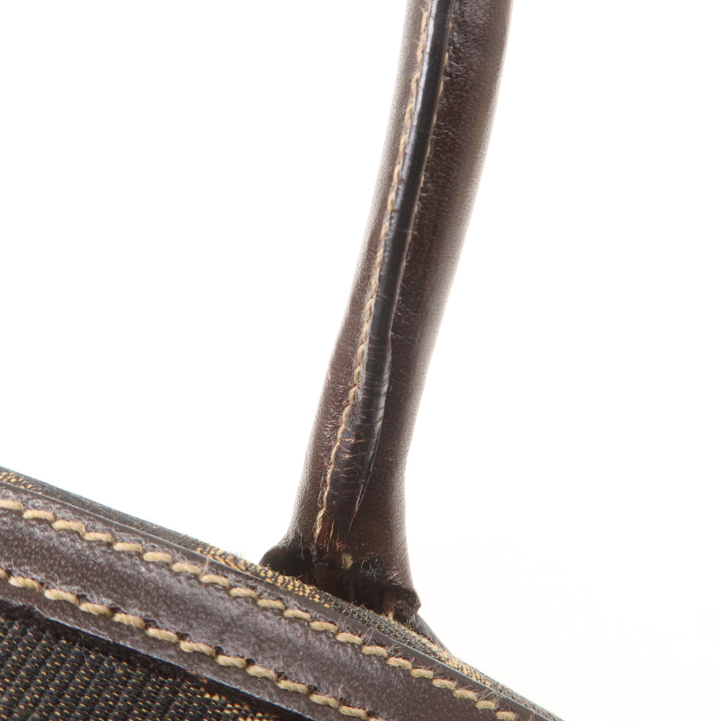 FENDI Zucca Canvas Leather 2WAY Handbag Shoulder Bag
