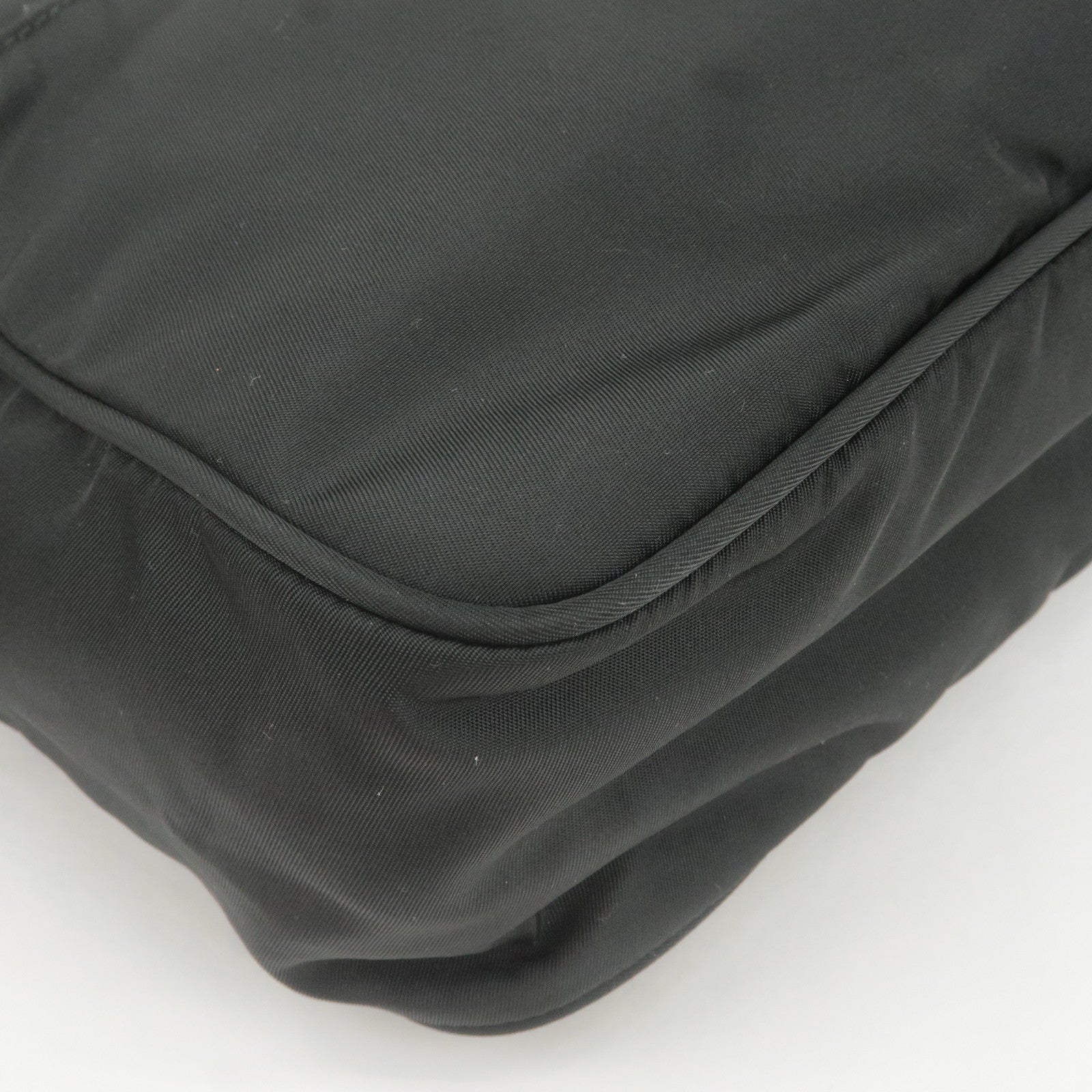 Prada Logo Nylon Leather Shoulder Bag NERO Black  BT0166