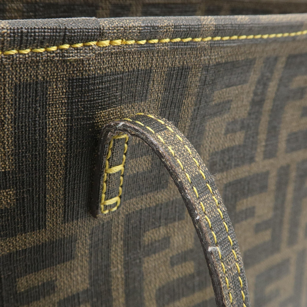 FENDI Zucca PVC Tote Bag Khaki Black Yellow 8BH185