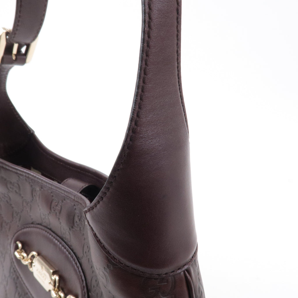 GUCCI Guccissima Leather Shoulder Bag Hand Bag Brown 145778