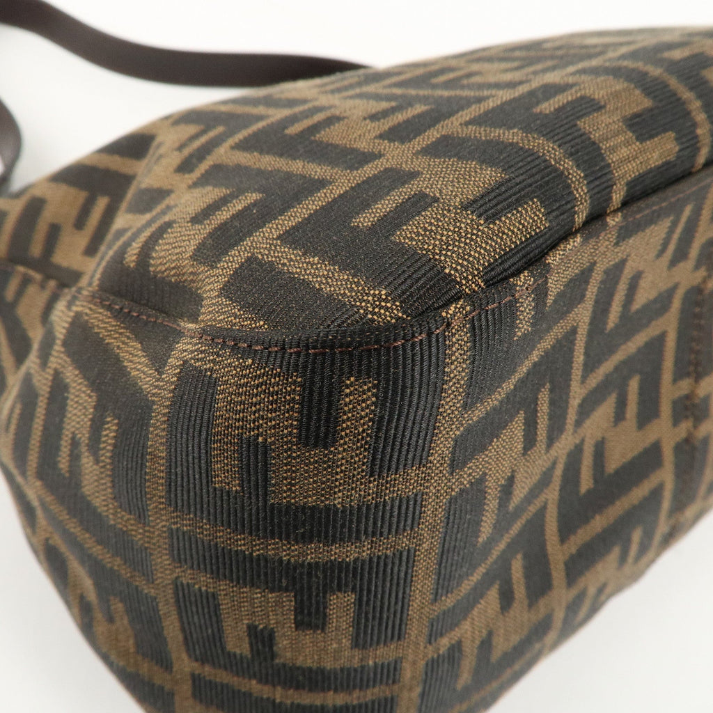 FENDI Zucca Canvas Leather Shoulder Bag Brown 222826