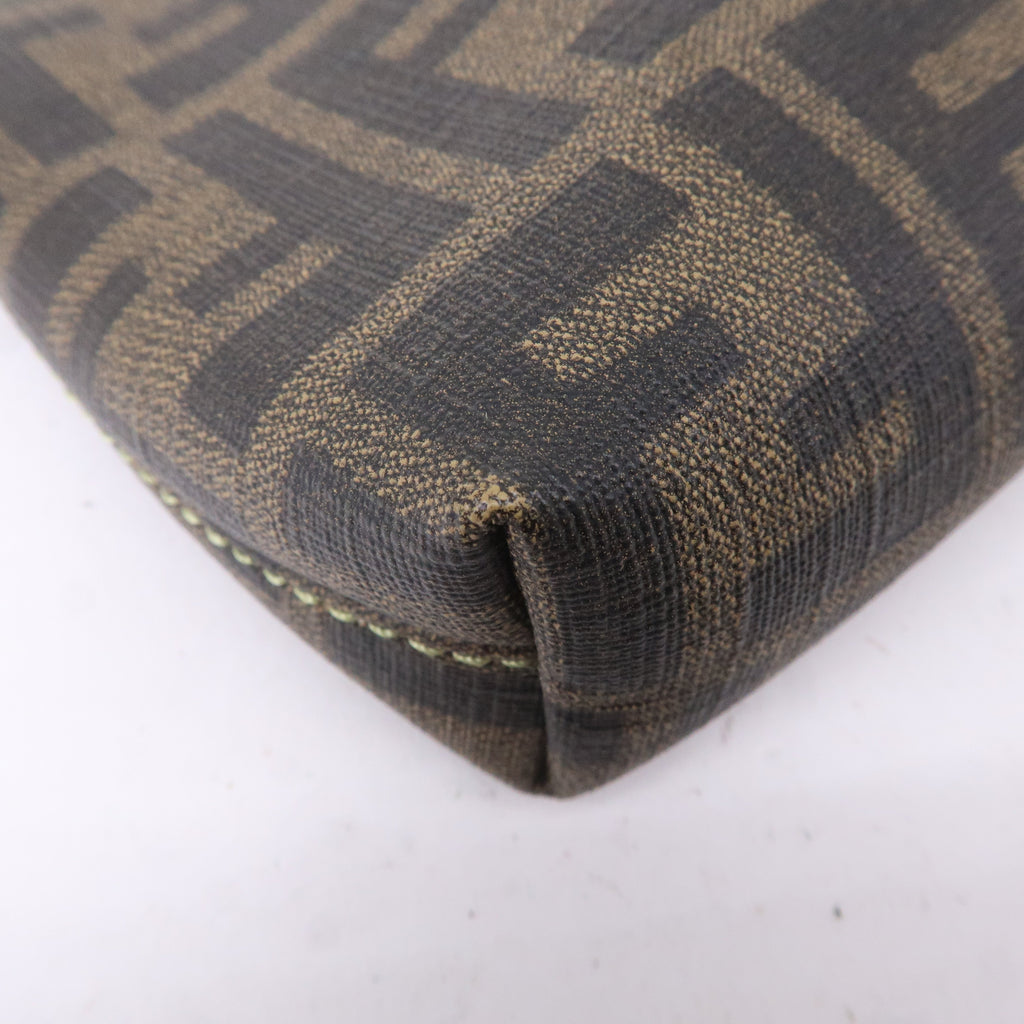FENDI Zucca Print PVC Accessory Pouch Bag Khaki Green 8BR592