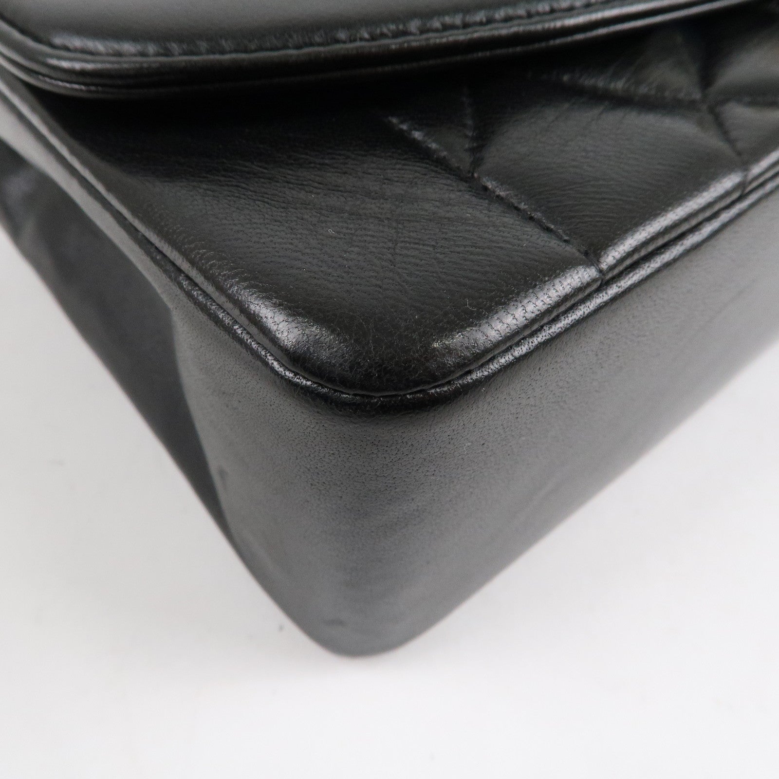 CHANEL Matelasse Lambskin Diana Chain Shoulder Bag Black A01165